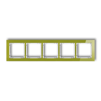 KARLIK DECO 2-0-DRS-5 Ramka uniwersalna pięciokrotna - efekt szkła (ramka zielona; spód biały)