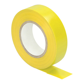 Taśma izolacyjna żółta, uniepalniona, szerokość 19mm, grubość 0,13mm, długość 20m