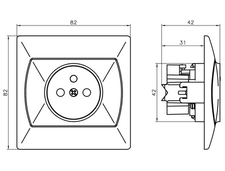 OSPEL AKCENT GP-1AZP/01 Gniazdo pojedyncze z/u z przesłonami torów 