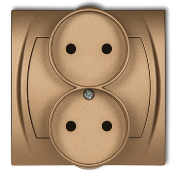 KARLIK LOGO 8LGPR-2p  Gniazdo podwójne do ramki poziomej bez uziemienia 2x2P (przesłony torów prądowych)