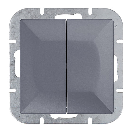 Łącznik p/t świecznikowy Pearl, 10A, 250V, WP-2P, antracyt