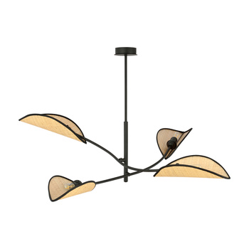 PETALO lampa wisząca, moc max.4x40W, E14, czarna-ratan