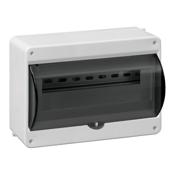 Obudowa modułowa natynkowa S-12, z szybką dymną, bez złączki, biała, IP40