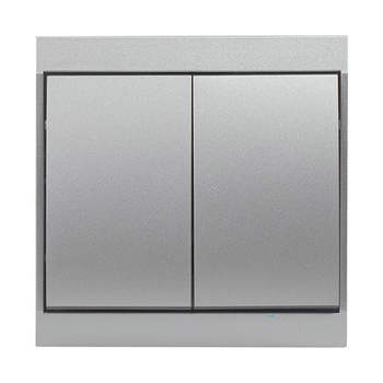 Łącznik p/t świecznikowy Luna, 10A, 250V, WP-2L, srebrny