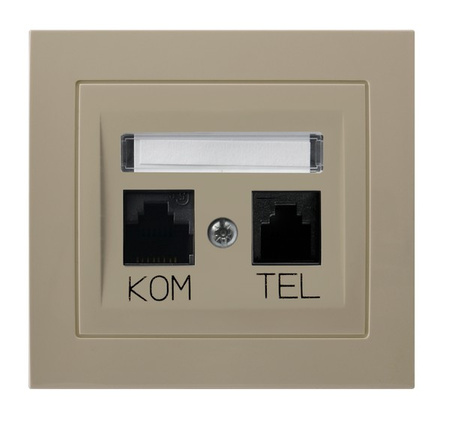 OSPEL KIER GPKT-W/K/01 Gniazdo komputerowo-telefoniczne RJ 45 kat. 5e, (8-stykowe) + RJ 11 (6-stykowe)