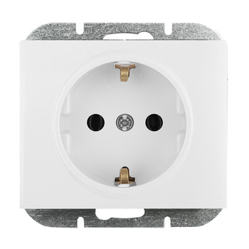 Gniazdo pojedyncze p/t 2P+Z Schuko Onyx, 16A, 250V, PT-17O, biały