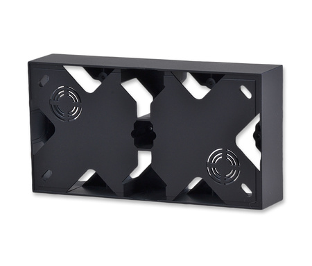 OSPEL AS PNP-2G/33 Puszka naścienna podwójna czarny matalik