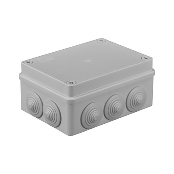 Puszka hermetyczna 150x110x70, 10 dławików, szara, IP65