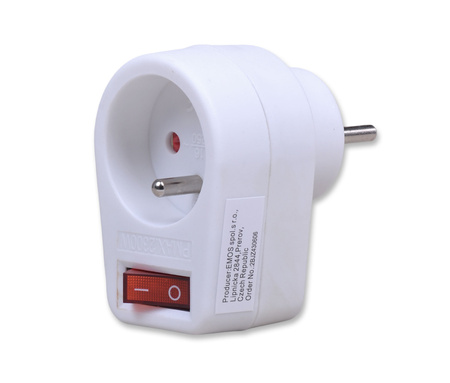 EMOS P0027 GNIAZDO ELEKTRYCZNE Z WYŁĄCZNIKIEM WTYCZKA