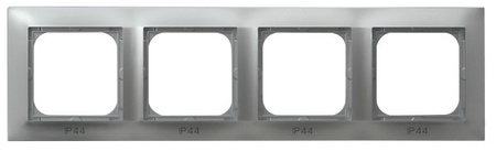 OSPEL IMPRESJA RH-4Y/18 Ramka poczwórna do łączników IP-44 srebro