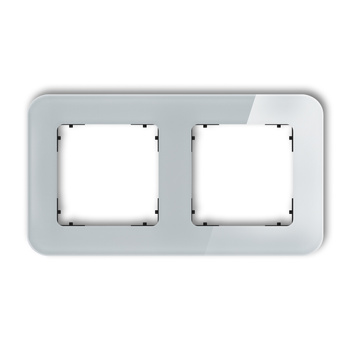 KARLIK ICON 15-12-IRSZ-2 Ramka uniwersalna podwójna zaokrąglona - efekt szkła (ramka: szara; spód: czarny)