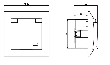 Ospel impresja GPH-1YS/m/00/d Gniazdo bryzgoszczelne schuko IP-44 biały