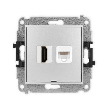 KARLIK MINI 7MGHKBO  Gniazdo pojedyńcze  HDMI 2.0 + gniazda komp. poj. 1xRJ45