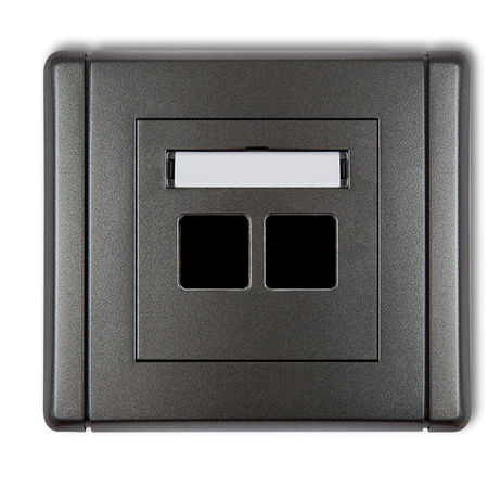 KARLIK FLEXI 11FGM-2P  Gniazdo multimedialne podwójne bez modułu (standard Keystone)
