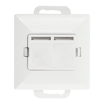 Płytka czołowa + 2xRJ45 Pearl, PC+ARJ45/P2, biały