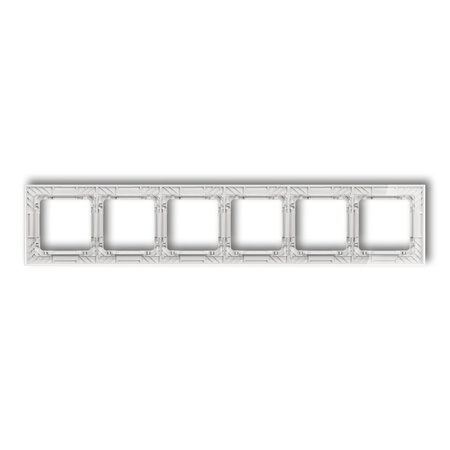 KARLIK DECO 52-0-DRS-6 Ramka uniwersalna sześciokrotna transparentna DECO Art - efekt szkła (ramka: transparentna; spód: biały)