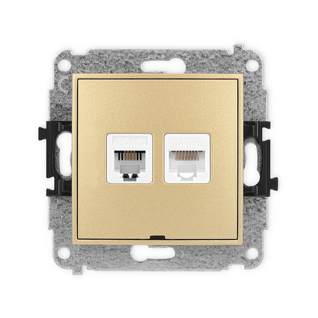 KARLIK ICON 29IGTKBO Gniazdo telefoniczne pojedyńcze 1xRJ11 + komputerowego pojedynczego 1xRJ45