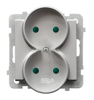 OSPEL SONATA GP-2RRP/m/38 Gniazdo podwójne z przesłonam, moduł