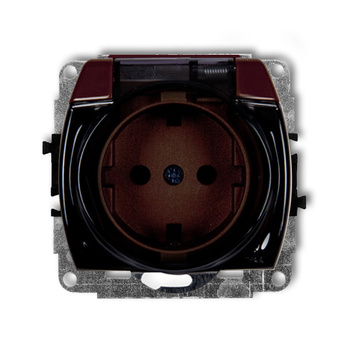 KARLIK TREND 4GPB-1sdp  Gniazdo bryzgoszczelne z uziemieniem SCHUKO 2P+Z (klapka dymna