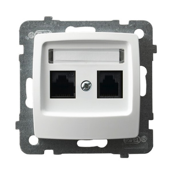 OSPEL KARO GPK-2S/K/m/00 Gniazdo komputerowe podwójne, kat. 5e MMC