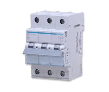 HAGER MCN303E MCB Wyłącznik nadprądowy Icn=6000A 3P C 3A