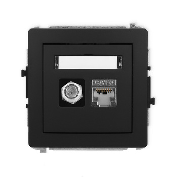 KARLIK DECO 12DGFK-5  Gniazdo antenowe pojedyńcze typu F (SAT) + gniazda komp. poj. 1xRJ45