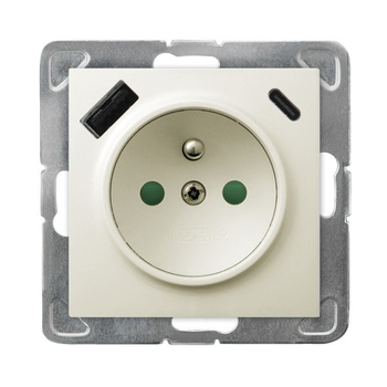 OSPEL IMPRESJA GP-1YZPUSBAC/m/27 Gniazdo z/u, przesłony, ładowarka USB