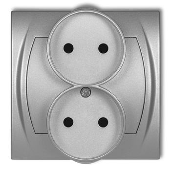 KARLIK LOGO 7LGPR-2p  Gniazdo podwójne do ramki poziomej bez uziemienia 2x2P (przesłony torów prądowych)