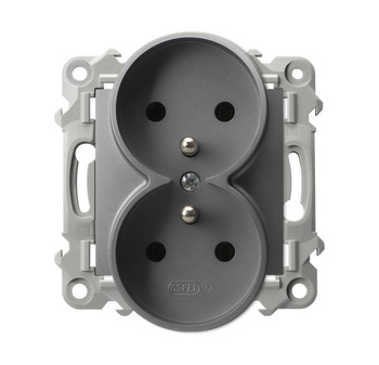 OSPEL SZAFIR GP-2ZRZ/m/70 Gniazdo podwójne z uziemieniem moduł