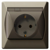 OSPEL AKCENT GPH-1AS/01/d Gniazdo bryzgoszczelne schuko IP-44 beż