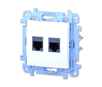 Simon 10 c52.01/11 gniazdo komputerowe podwójne rj45