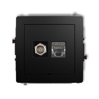 KARLIK DECO 12DGFKBO-5  Gniazdo antenowe pojedyńcze typu F (SAT) + gniazda komp. poj. 1xRJ45