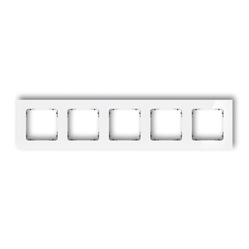 KARLIK ICON 0-12-IRSK-5 Ramka uniwersalna pięciokrotna kwadratowa - efekt szkła (ramka: biała; spód: czarny)