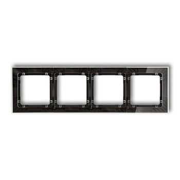 KARLIK DECO 52-12-DRS-4 Ramka uniwersalna poczwórna transparentna DECO Art - efekt szkła (ramka: transparentna; spód: czarny)