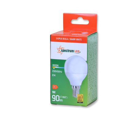 SPECTRUM LED KULKA E-14 230V 1W WW WOJ+14445 1W