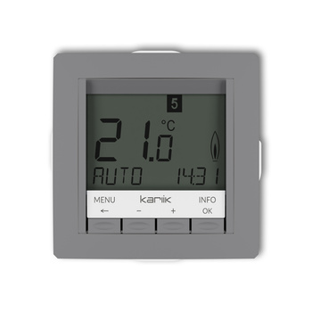 KARLIK DECO 27DRT-3.2 Mechanizm uniwersalnego elektronicznego tygodniowego regulatora temperatury (podświetlenie niebieskie)