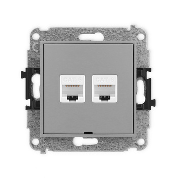 KARLIK ICON 27IGKBO-4  Gniazdo komputerowe podwójne 2xRJ45