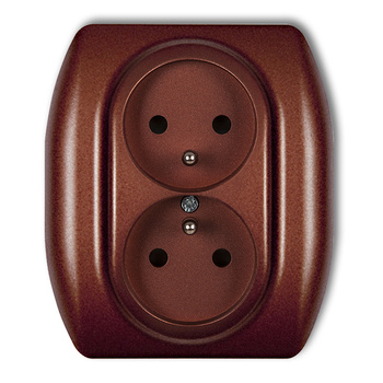 KARLIK TREND 9GP-2zp  Gniazdo podwójne z uziemieniem 2x(2P+Z) (przesłony torów prądowych)