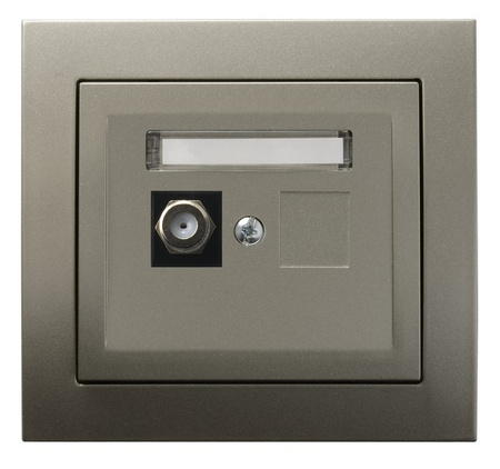 OSPEL KIER GPA-1WF/45 Gniazdo antenowe typu F pojedyncze satyna