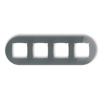 KARLIK ICON 28-28-IRSO-4 Ramka uniwersalna poczwórna okrągła - efekt szkła (ramka: grafitowa; spód: grafitowy mat)