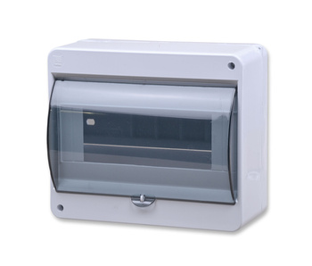 Rozdzielnica obudowa natynkowa 1x8 n+pe z szybka dymną