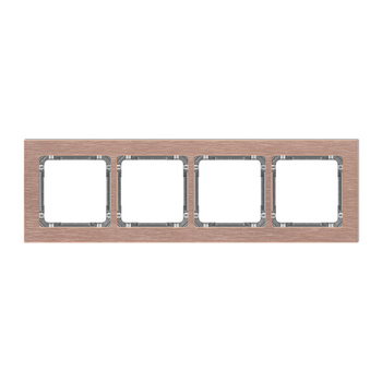 KARLIK DECO 9-11-DRA-4 Ramka uniwersalna poczwórna - aluminium szczotkowane (ramka: kolor miedziany; spód: grafitowy)
