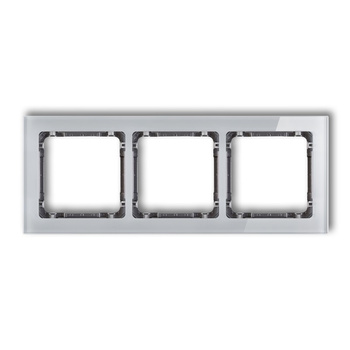 KARLIK DECO 15-11-DRS-3 Ramka uniwersalna potrójna - efekt szkła (ramka: szara; spód: grafitowy)