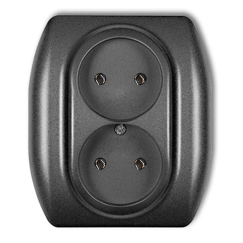 KARLIK TREND 11GP-2 Gniazdo podwójne bez uziemienia 2x2P (bez przesłon torów prądowych)