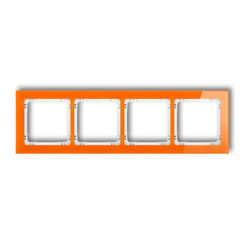 KARLIK DECO 13-0-DRS-4 Ramka uniwersalna poczwórna - efekt szkła (ramka: pomarańczowa; spód: biały)