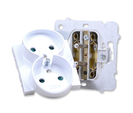 OSPEL AS GP-2GRZP/m/00 Gniazdo podwójne z/u z przesłonami torów