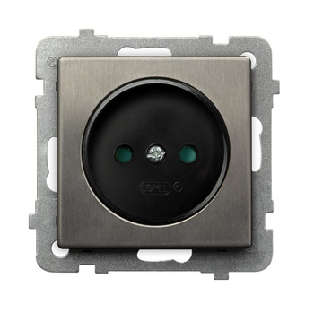 OSPEL SONATA STAL INOX GP-1RMP/m/37 Gniazdo pojedyncze z przesłonami torów prądowych