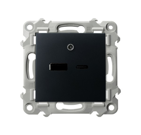 OSPEL SZAFIR GPUSB-2Z/m/33 Ładowarka USB A+C czarny matalik