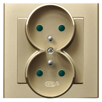 OSPEL SONATA GP-2RZP/39 Gniazdo podwójne z uziemieniem z przesłonami