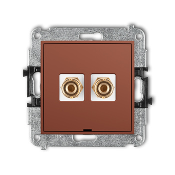 KARLIK ICON 63IGGBO-3 Mechanizm gniazda głośnikowego pojedynczego, bez pola opisowego (typu banan - czerwony i czarny, pozłacany, 4 mm2, do lutowania)